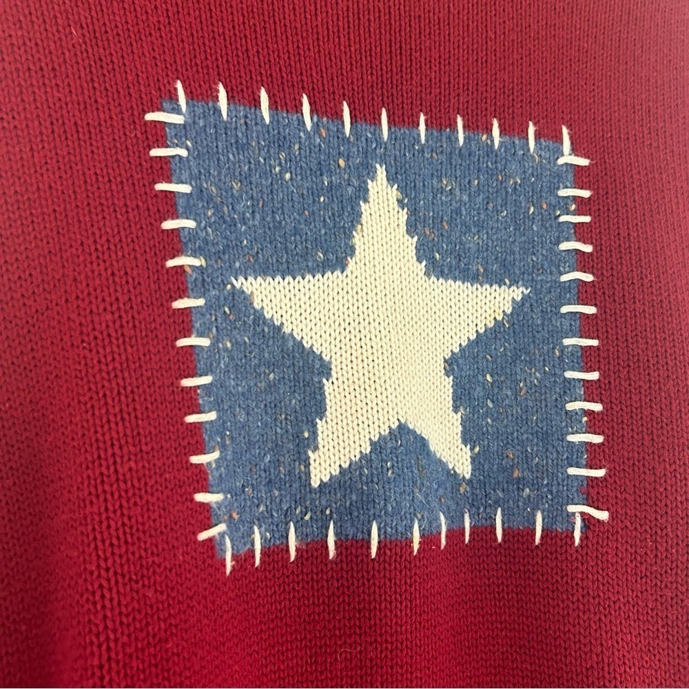 CJ Banks hand embroidered red star sweater 1X - Picture 3 of 8